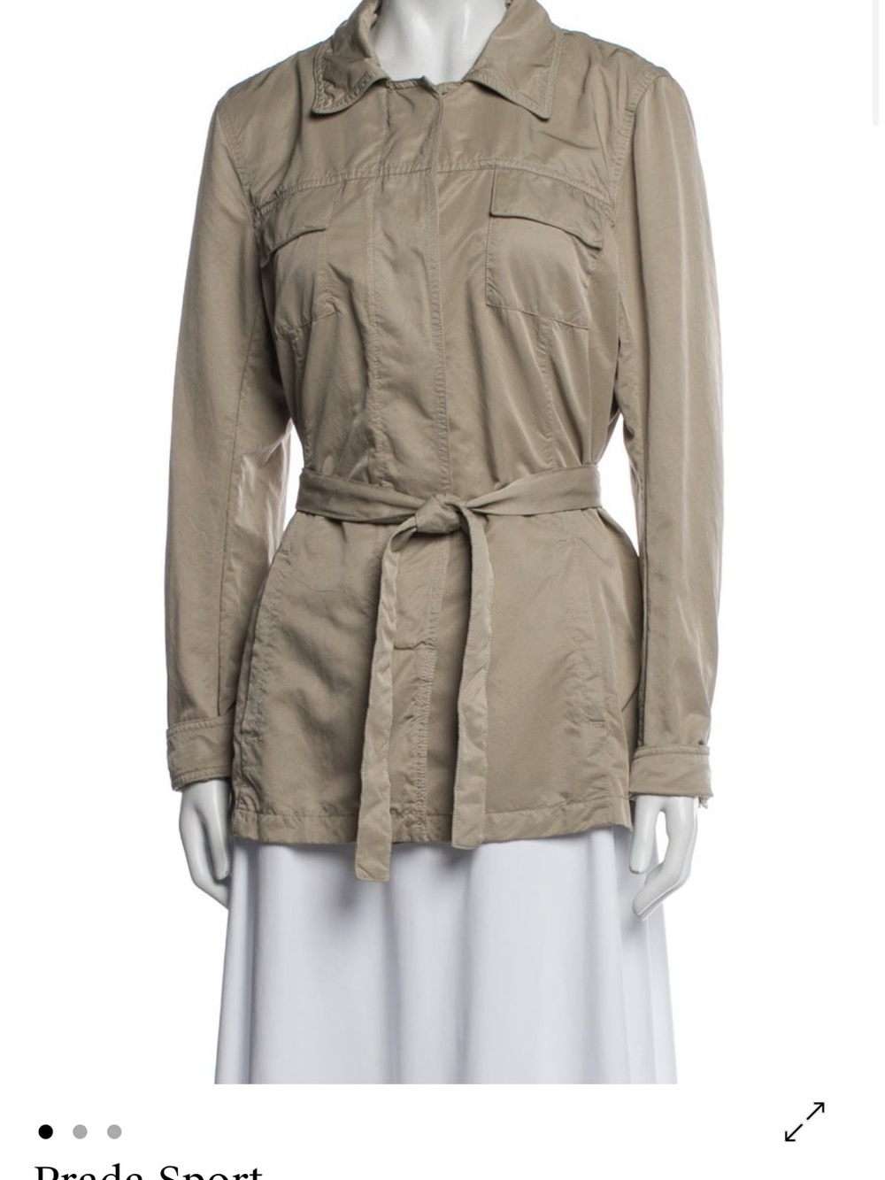 Prada Light Khaki Belted Utility Jacket